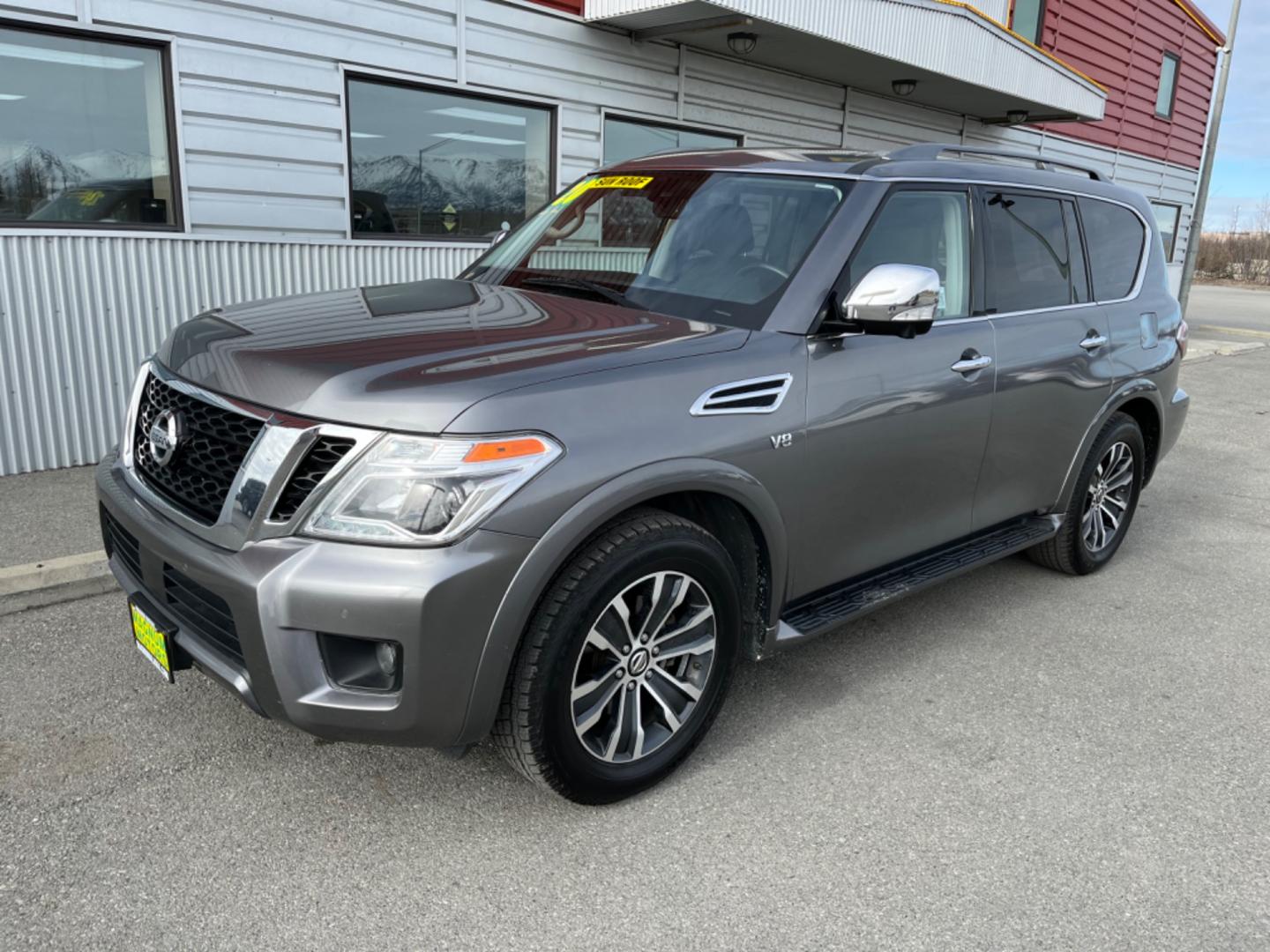 2020 GRAY /Black NISSAN ARMADA SV (JN8AY2NC5LX) with an 5.6L engine, Automatic transmission, located at 1960 Industrial Drive, Wasilla, 99654, (907) 274-2277, 61.573475, -149.400146 - Photo#0